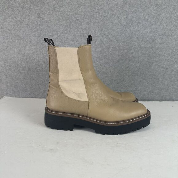 Sam Edelman Laguna Chelsea Boots Womens Size 9.5 Beige Leather WP‎ Pull On Shoes - Picture 9 of 14